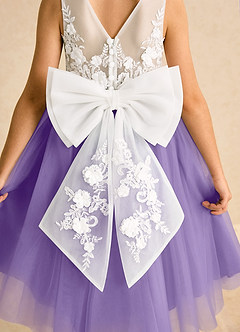 Azazie Lina Flower Girl Dresses Ivory Tahiti Ball-Gown Lace Dress image7