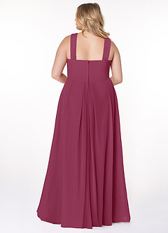 Azazie Kaleigh Brautjungfernkleider A-Linie Plissee Chiffon Kleid Maulbeerrot image8