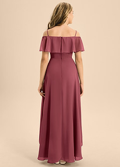 Azazie Maggie Junior Merlot A-Line Off the Shoulder Chiffon Dress image2