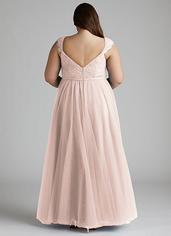 Azazie Luxi Bridesmaid Dresses Rose Petal A-Line Pleated Tulle Dress image10