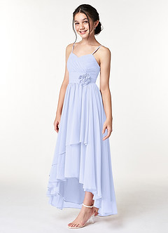 Azazie Catalina Junior Lavender A-Line Ruched Chiffon Dress image3