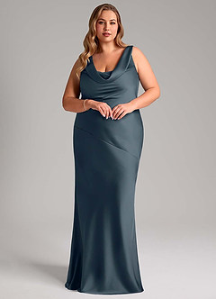 Azazie Rylina Bridesmaid Dresses Twilight Mermaid Stretch Satin Dress image9