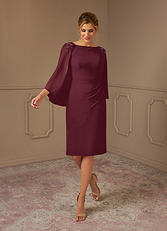 Azazie Carmela Mother of the Bride Dresses Cabernet Sheath Lace Chiffon Dress image5