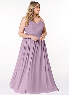 Azazie Cora Bridesmaid Dresses Wisteria A-Line Pleated Chiffon Dress image9