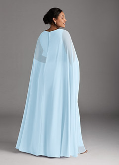Azazie Isa Mother of the Bride Dresses Sky Blue A-Line V-Neck Pleated Chiffon Dress image8