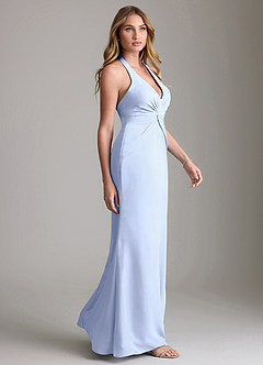 Azazie Valerie Bridesmaid Dresses Ice Mermaid Pleated Chiffon Dress image4