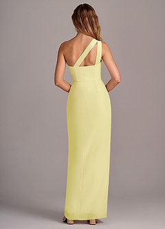 Azazie Tatianna Brautjungfernkleider Etui One-Shoulder Chiffon Kleid Zitronensorbet image2
