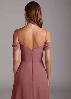 Azazie Marley Bridesmaid Dresses Desert Rose A-Line Off the Shoulder Chiffon Convertible Dress image9