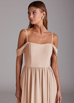 Azazie Calianna Bridesmaid Dresses English Rose A-Line Off the Shoulder Chiffon Convertible Dress image7