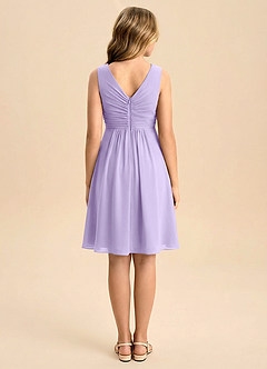 Azazie Skyla Junior A-Line Plisseret Chiffon Mini Junior brudepige Kjole image2