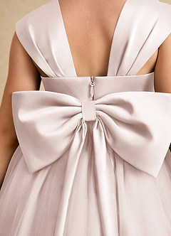 Azazie Chickadee Flower Girl Dresses Rose Petal Ball-Gown Sweetheart Neckline Matte Satin Dress image6