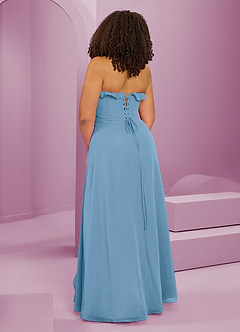 Barbie ♥ Azazie Bridesmaid Dresses Steel Blue A-Line Sweetheart Neckline Chiffon Dress image13