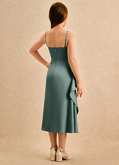 Azazie Canna Girls Formal Flower Girl Klänningar Klänning A-Line i Stretch Satin Plisserad image2