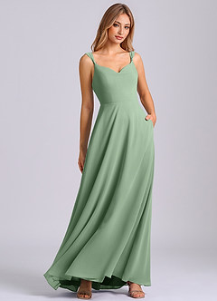 Azazie Beatrice Bridesmaid Dresses Matcha A-Line Sweetheart Neckline Chiffon Dress image1