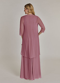 Azazie Manuella Mother of the Bride Dresses Vintage Mauve A-Line V-Neck Pleated Chiffon Dress image2