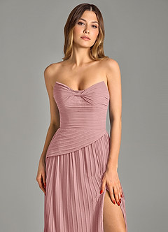 Azazie Becka Bridesmaid Dresses Dusty Rose A-Line Strapless Chiffon Dress image6