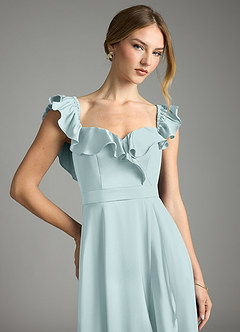 Azazie Lyra Vestidos de damas de honor Vestido de Neblina de Satén Elástico de Corte en A Convertible con Vestidos sin tirantes image2