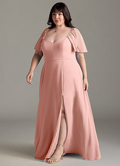 Azazie Chloe Bridesmaid Dresses Rosette A-Line Sweetheart Neckline Chiffon Dress image11