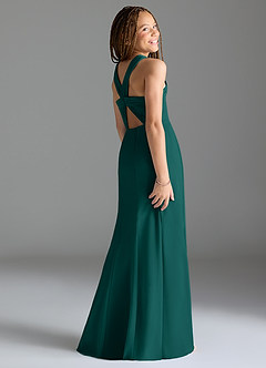 Azazie Rue Junior Peacock Mermaid Side Slit Chiffon Dress image5