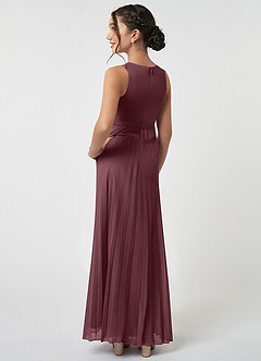 Azazie Lindie Junior Sangria A-Line Pleated Chiffon Dress image4