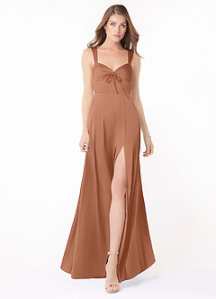 Azazie Alexia Final Sale English Rose A-Line Sweetheart Neckline Stretch Satin Dress image3