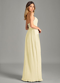 Azazie Becka Jurken voor bruidsmeisjes Jurk van Chiffon met A-Lijn Strapless Citroensorbet image5