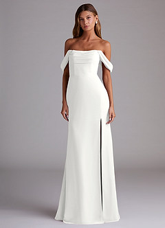 Azazie Saige Bridesmaid Dresses White A-Line Off the Shoulder Chiffon Convertible Dress image3