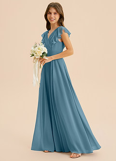 Azazie Anysa Junior Bermuda A-Line Ruched Chiffon Dress image6