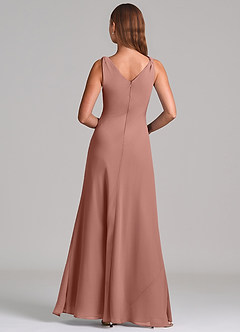 Azazie Nerine Brudtärnklänningar Klä av A-Linje i Chiffong Plisserad Cederros image5