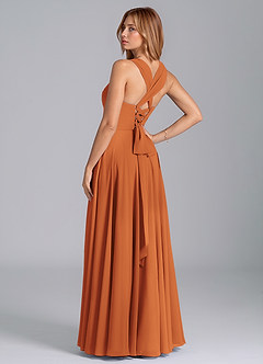 Azazie Darana Bridesmaid Dresses Cinnamon A-Line Corset Chiffon Dress image8