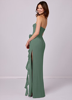 Barbie ♥ Azazie Bridesmaid Dresses Eucalyptus Sheath Strapless Chiffon Convertible Dress image4