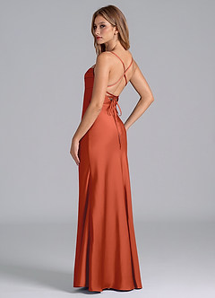 Azazie Seema Suknie dla druhen Syrena Gorset Satyna elastyczna Do ziemi Sukienka image6