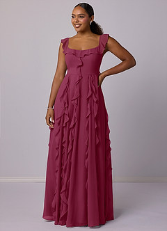 Barbie ♥ Azazie Bridesmaid Dresses Mulberry A-Line with Pockets Chiffon Dress image9