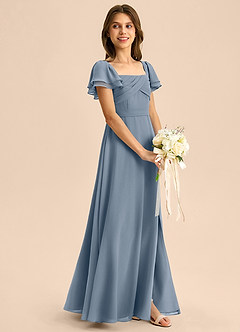 Azazie Azey Junior Twilight A-Line Ruched Chiffon Dress image6