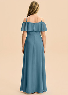 Azazie Maggie Junior Bermuda A-Line Off the Shoulder Chiffon Dress image2