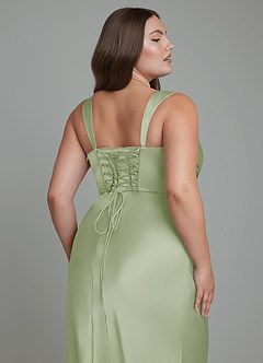 Azazie Agustina Bridesmaid Dresses Dusty Sage Mermaid Corset Stretch Satin Dress image13