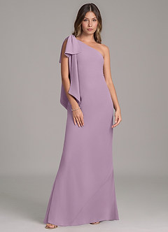 Azazie Capri Bridesmaid Dresses Wisteria A-Line One Shoulder Chiffon Dress image6