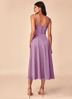 Azazie Dottie Bridesmaid Dresses Wisteria A-Line Stretch Satin Dress image2