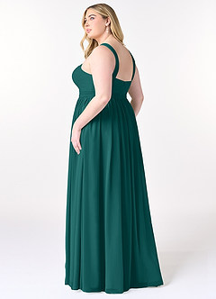 Azazie Elvira Bridesmaid Dresses Peacock A-Line Pleated Chiffon Dress image10