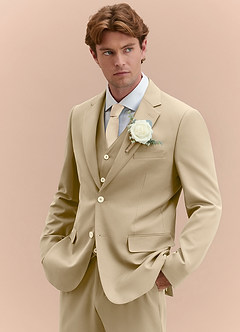 front James Champagne Structured Stretch 3-piece suit