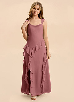 Azazie Sloane Junior Amethyst A-Line Sweetheart Neckline Chiffon Dress image3