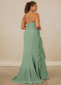 Christian Siriano Bridal for Azazie 1006 Brautjungfernkleider Meerjungfrau-Linie Gestreift Chiffon Kleid Matcha image15