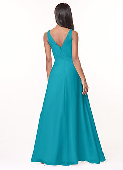 Azazie Nala Bridesmaid Dresses Jade A-Line Pleated Chiffon Dress image2