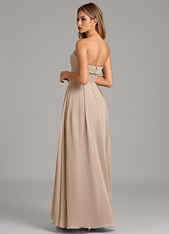 Azazie Lucienne Bridesmaid Dresses Taupe A-Line Strapless Chiffon Convertible Dress image2