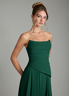 Azazie Gabriela Bridesmaid Dresses Emerald A-Line Corset Chiffon Dress image10