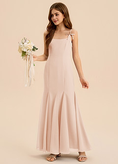Azazie Evey Junior English Rose Mermaid Pleated Chiffon Dress image4