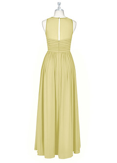 Azazie Nina Bridesmaid Dresses Lemon Sorbet A-Line Pleated Chiffon Dress image7