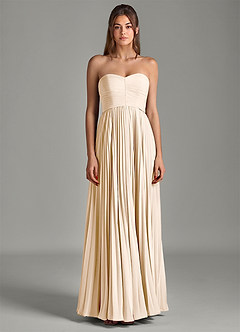 Azazie Chiana Bridesmaid Dresses White Alabaster A-Line Strapless Chiffon Dress image5