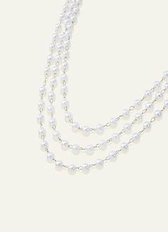 front Pearl Bridal Hair Comb with Cascading Chains