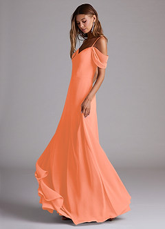 Azazie Marley Bridesmaid Dresses Sunset A-Line Off the Shoulder Chiffon Convertible Dress image3